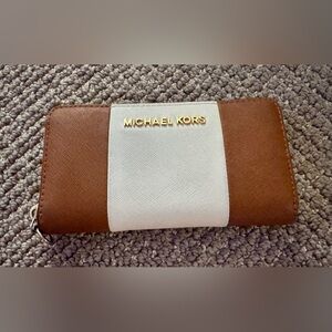 MICHAEL Michael Kors Center Stripe Zip Around Continental Wallet